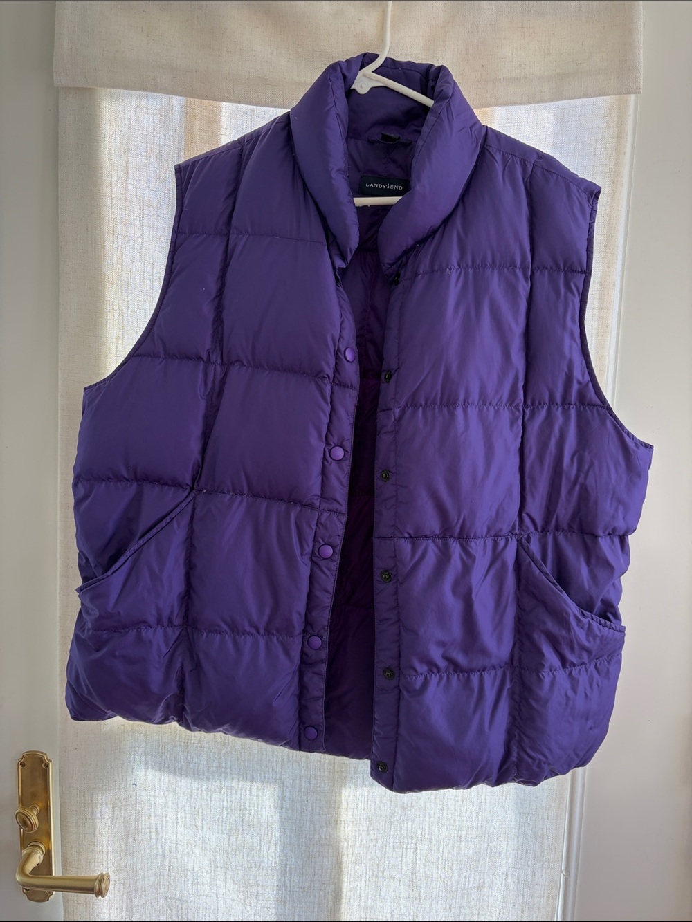 Lands' End Deep Purple Quilted Puffer Vest